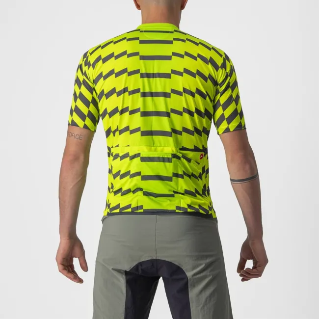 Castelli - tricou pentru ciclism cu maneca scurta Unlimited Sterrato Jersey - verde electric lime gri inchis