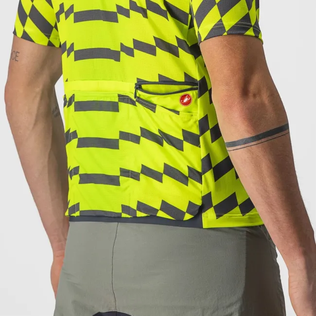 Castelli - tricou pentru ciclism cu maneca scurta Unlimited Sterrato Jersey - verde electric lime gri inchis