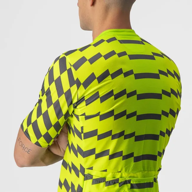 Castelli - tricou pentru ciclism cu maneca scurta Unlimited Sterrato Jersey - verde electric lime gri inchis