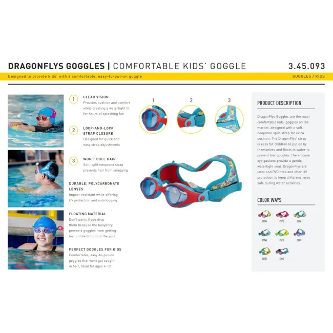 Finis - ochelari inot pentru copii DragonFlys treasure mirror - albastru deschis portocaliu cu lentile oglinda