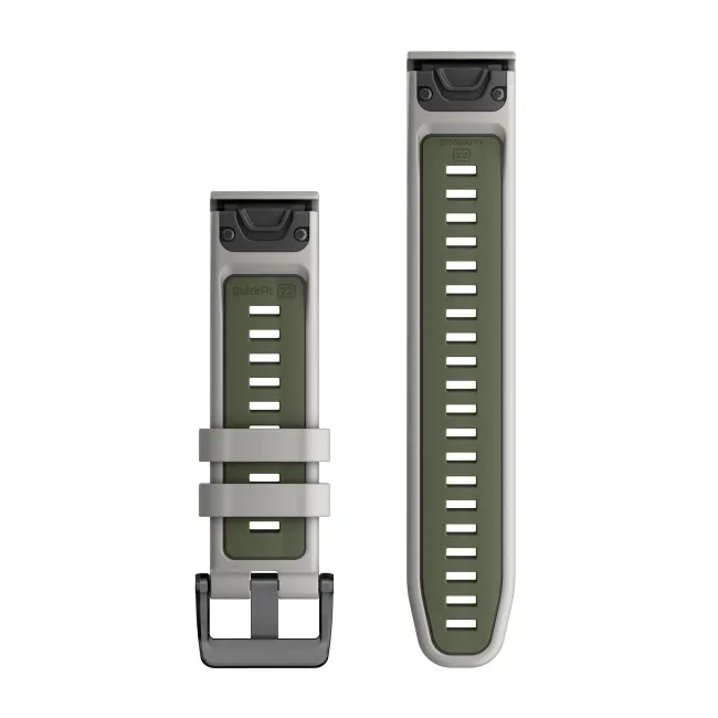 Garmin QuickFit 22 - curea silicon - gri Fog|verde Moss