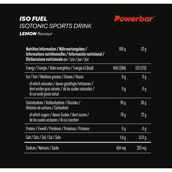 Powerbar - pudra izotonica Iso Fuel, aroma lamaie - bidon 600g