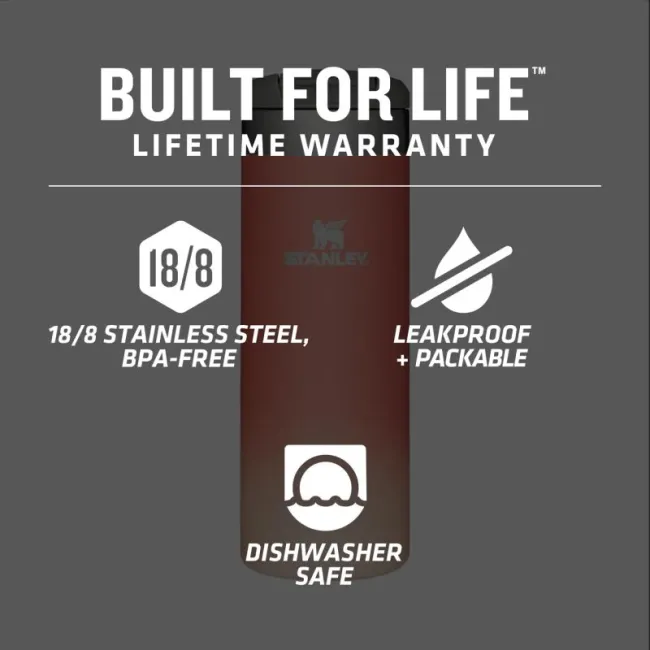 Stanley - termos mic calatorie The Aerolight Transit Mug - negru metalic - 470 ml