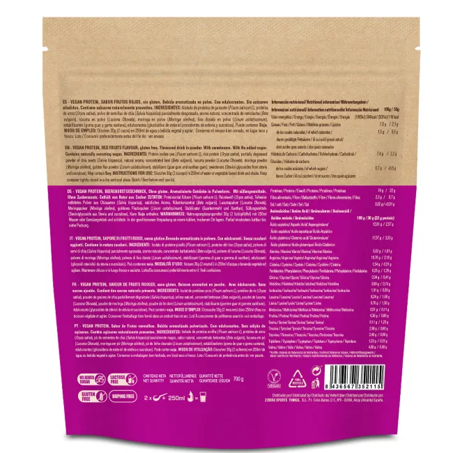 226ers - plic pudra proteica - Vegan Protein 700 - fructe rosii - 700gr