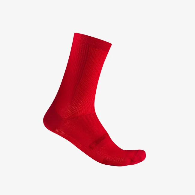 Castelli - sosete ciclism - Espresso 18 Sock - rosu aprins