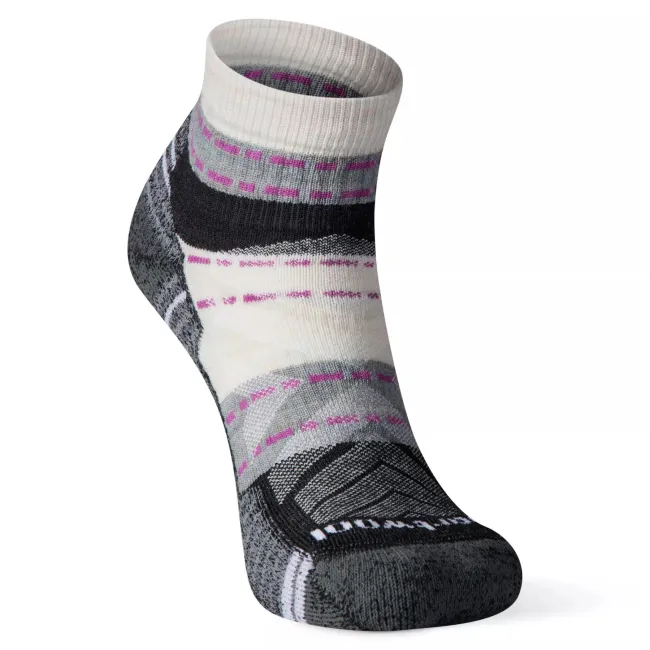 Smartwool - sosete sport femei Hike Margarita Light Cushion Ankle socks - gri alb luna mov negru