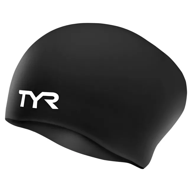 TYR - casca inot silicon par lung - Long Hair Silicon Cap - negru