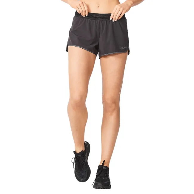 2XU - Pantaloni scurti de alergare pentru femei - Light Speed 3" Short - negru reflectorizant