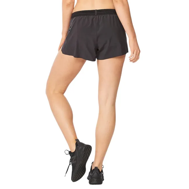 2XU - Pantaloni scurti de alergare pentru femei - Light Speed 3" Short - negru reflectorizant