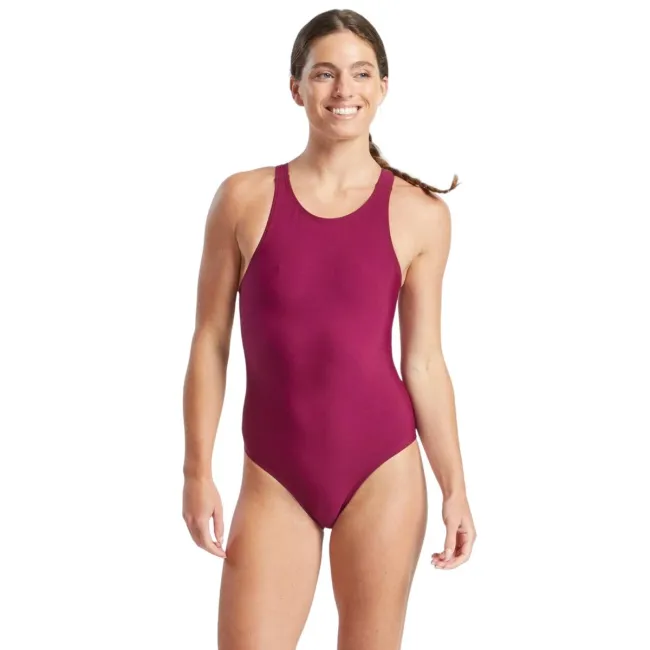 Finis - Costume de baie intreg pentru femei - Bladeback Solid - visiniu cabernet