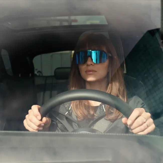 Ochelari de soare electro fotocromatici React Swiss OPTRAY SKY - lentila albastra si rama neagra