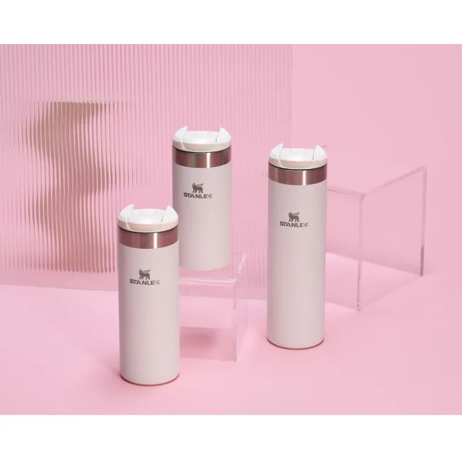 Stanley - termos mic calatorie The Aerolight Transit Mug - roz deschis cuart - 470 ml