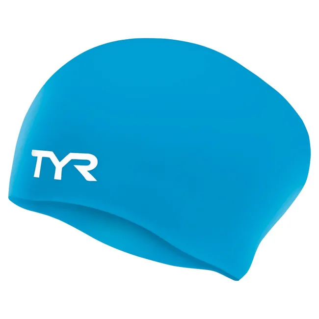 TYR - casca inot silicon par lung - Long Hair Silicon Cap - albastru