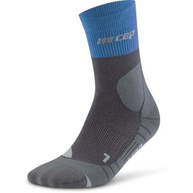 CEP - sosete compresie medii - hiking merino mid-cut socks - blue | grey