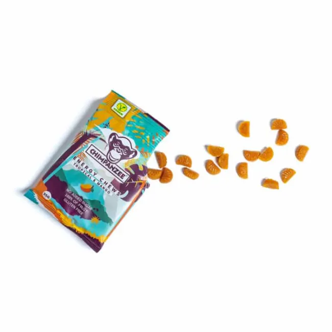Chimpanzee - jeleuri gumate Energy Chews - mango fructe tropicale - plic 35g