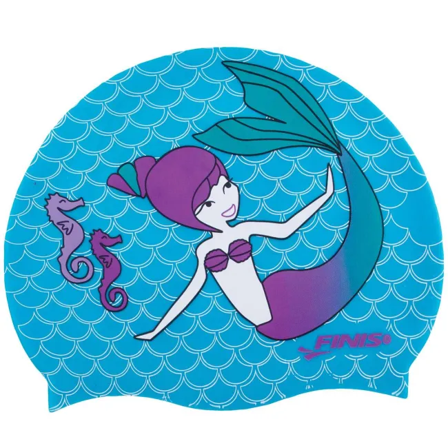 Finis - Casca inot silicon pentru copii Mermaid Silicone Cap Paradise - albastru deschis mov