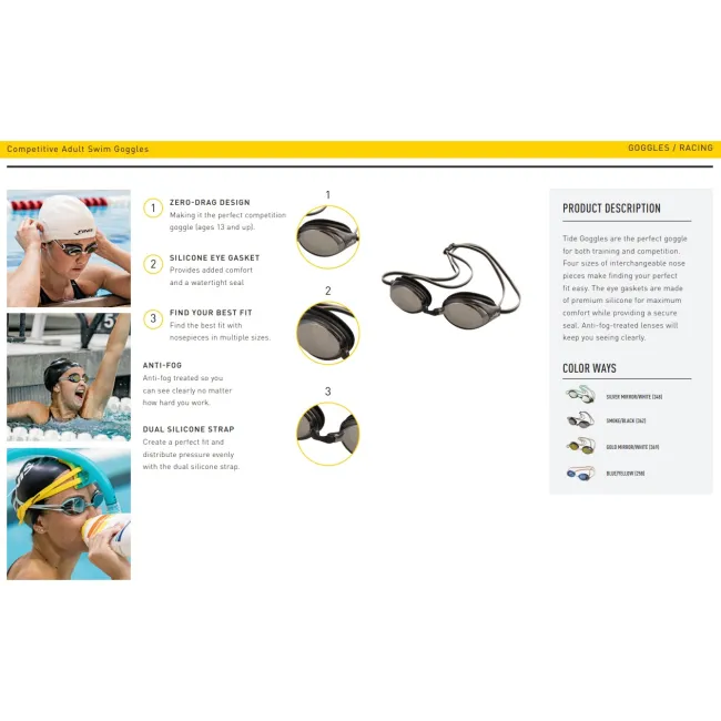 Finis - ochelari inot adulti Tide Goggles - albastru galben