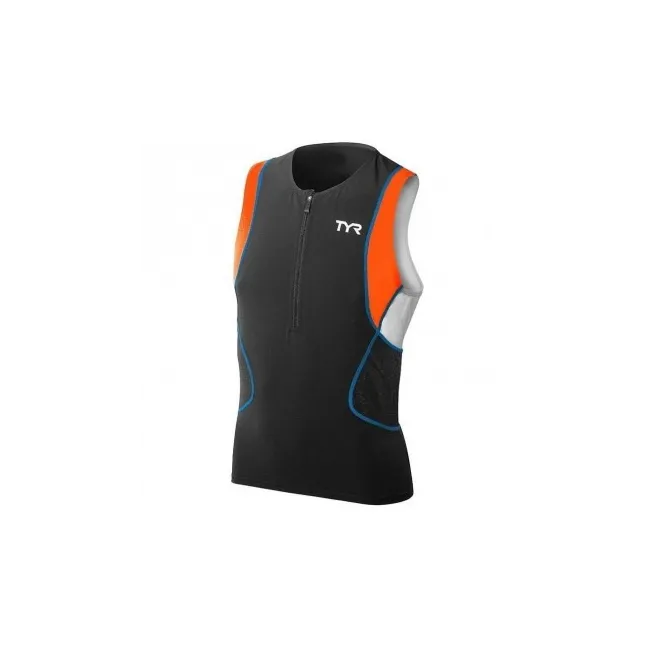 TYR - bluza fara maneci triatlon - Competitor Singlet - negru I albastru I portocaliu