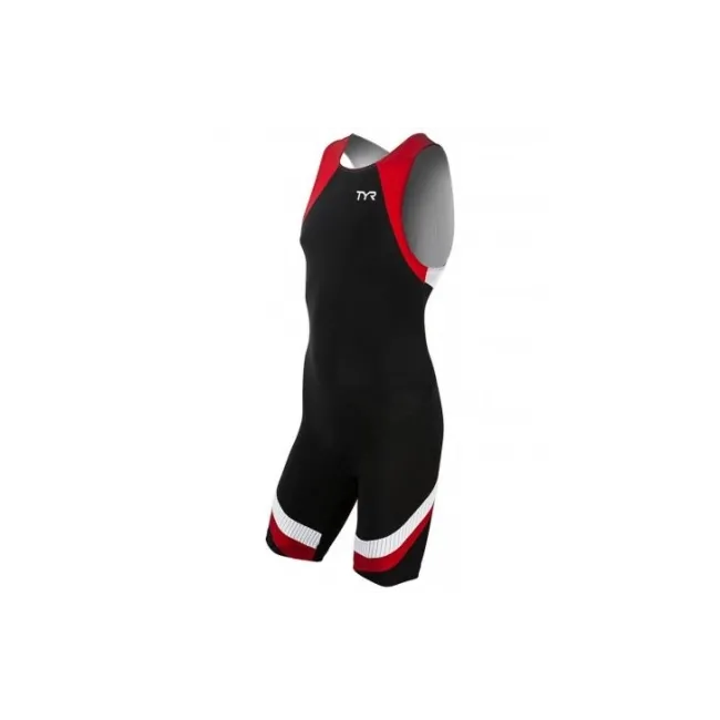 TYR - trisuit carbon cu fermoar pe spate - negru rosu