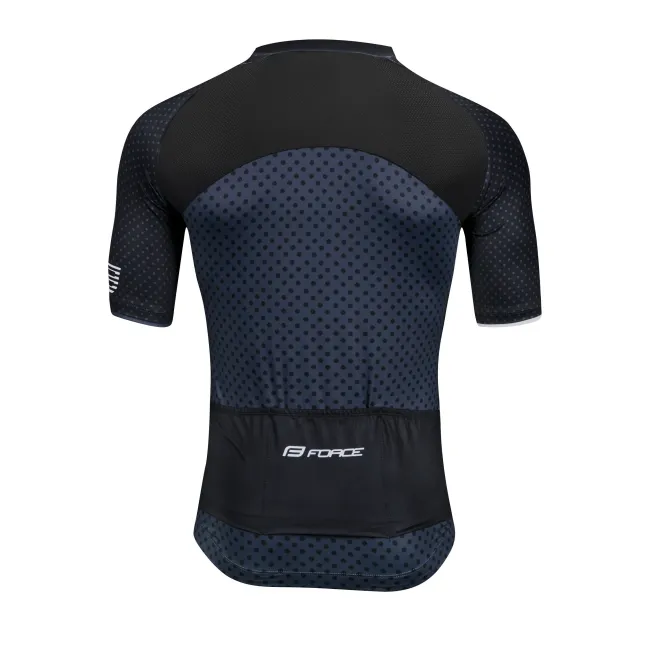 Force - Bluza ciclism maneci scurte Points - negru bleumarin
