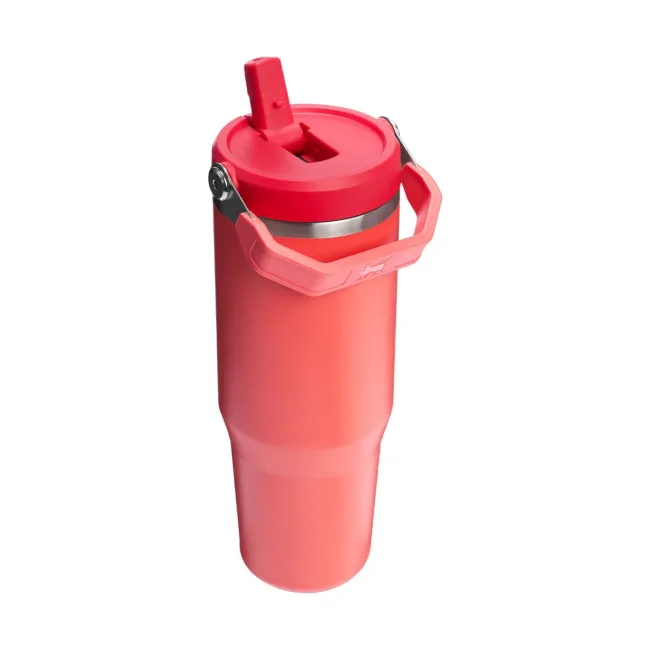 Stanley - termos tip sticla cu pai - Iceflow Flip Straw Tumbler 2.0 - coral - 0.89 L
