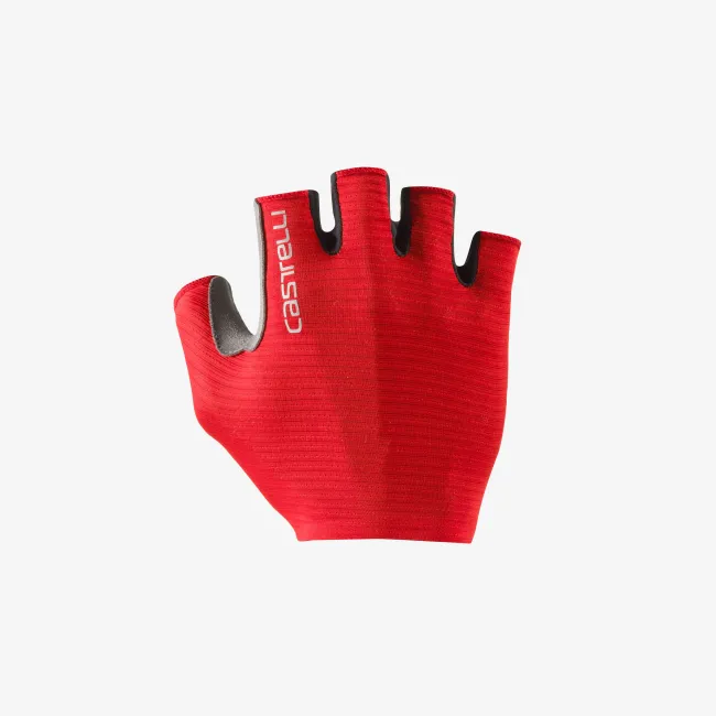 Castelli - manusi ciclism degete scurte - Espresso Glove - rosu aprins