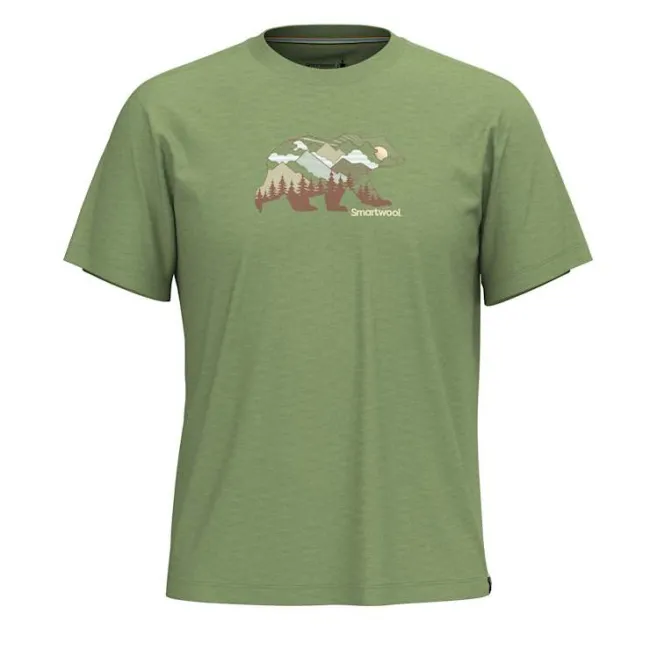 Smartwool - tricou merino - Bear View Short Sleeve Graphic Tee - Verde