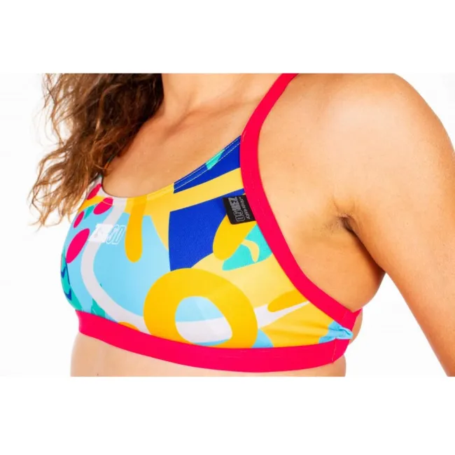 Z3R0D - sutien Costum baie femei two pieces - verde roz albastru tropadelic