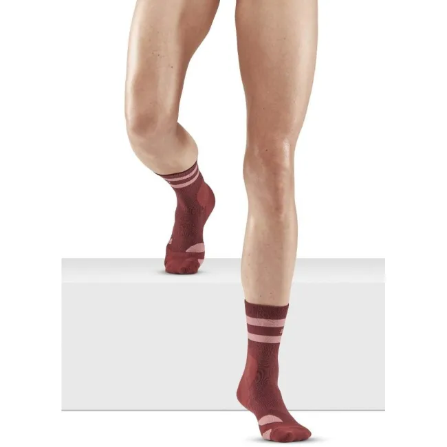 CEP - sosete compresie medii - hiking 80`s mid cut socks W - brown | rose