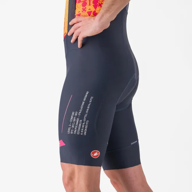 Castelli - pantaloni ciclism scurti cu bretele - Espresso R--A/D Bibshort - albastru Twilight