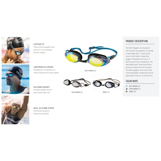 Finis - ochelari inot adulti Bolt Goggles - multicolori (irizati) oglinda