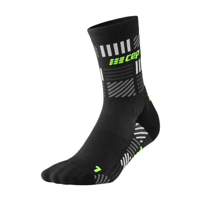 CEP - sosete compresie medii - the run limited 2024.2 socks mid cut W - black | neon yellow