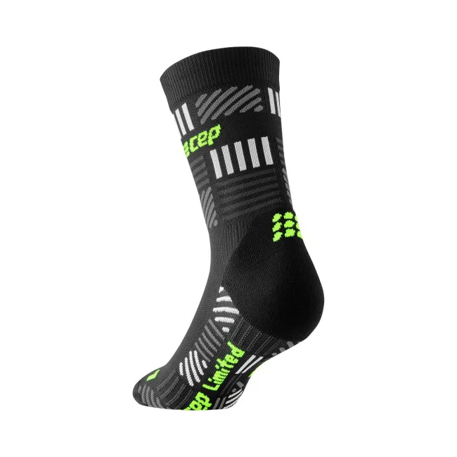 CEP - sosete compresie medii - the run limited 2024.2 socks mid cut W - black | neon yellow