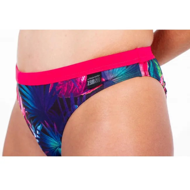 Z3R0D - slip Costum baie femei two pieces - verde roz albastru tropadelic