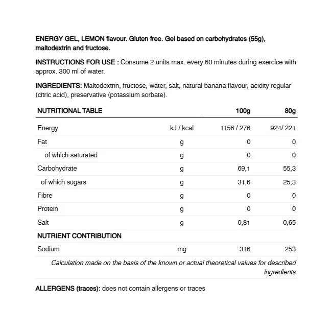 226ers - gel energie - High Fructose Gel - lamaie - 80gr