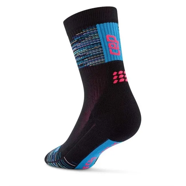 CEP - sosete compresie medii - paris vibes 80`s socks mid cut - black | blue mix