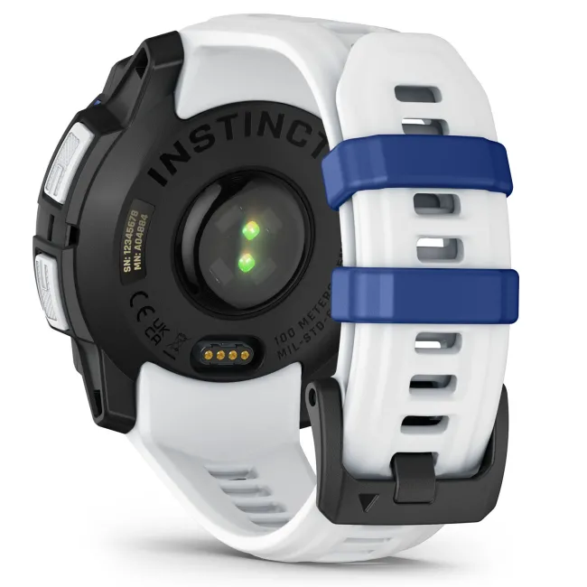 Garmin INSTINCT 3 - 45 mm Solar - Whitestone cu curea Whitestone/albastru intens - smartwatch robust cu GPS