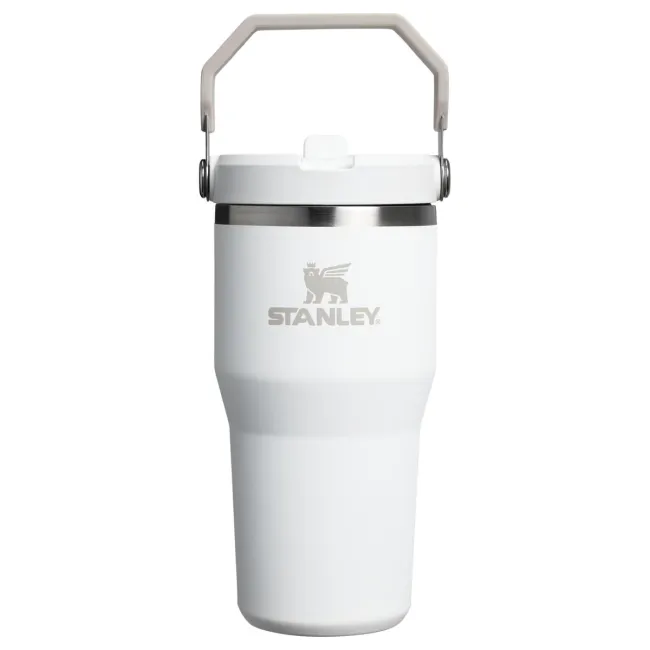 Stanley - termos tip sticla cu pai - IceFlow™ Flip Straw Tumbler - 0.6L - alb frost
