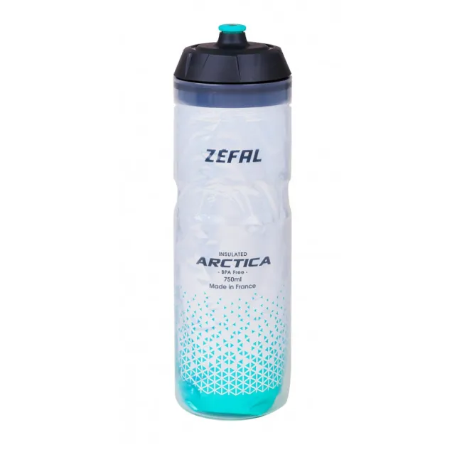 Zefal - bidon apa izolat termic Arctica 75, 750ml - transparent gri verde turcoaz caraibe