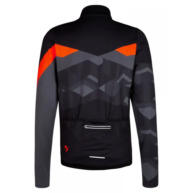 Ziener - bluza ciclism cu maneca lunga pentru barbati Nadin jersey - negru gri portocaliu