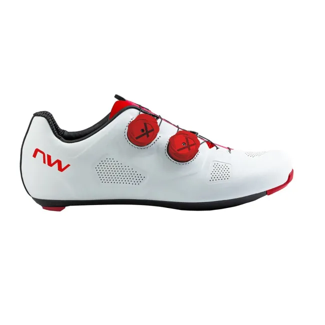 Northwave - pantofi ciclism sosea - Revolution - White | Red Fluo