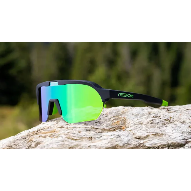 Ochelari de soare electro fotocromatici React Swiss OPTRAY NEON - lentila verde si rama neagra