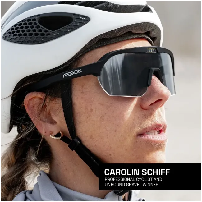 Ochelari de soare electro fotocromatici React Swiss OPTRAY ONYX - lentila gri si rama neagra