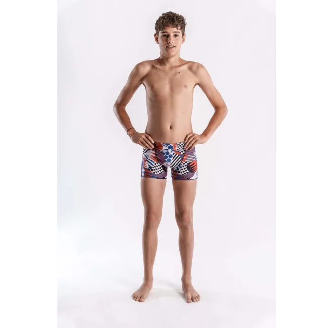 Z3R0D - boxeri inot copii - albastru alb rosu Patchwork