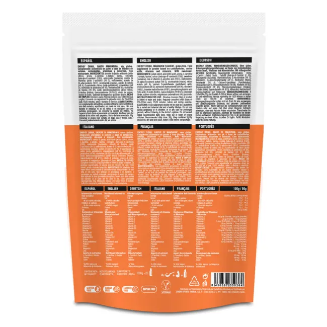226ers - plic pudra vegan - energy drink - mandarina - 1kg
