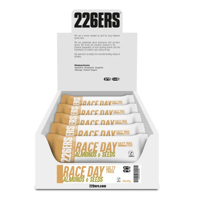 226ers - baton energetic - Race Day Bar Salty Trail - migdale și semințe - 40g
