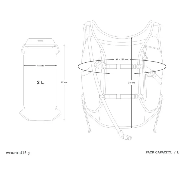 Apidura - vesta alergare Racing Hydration Vest, masura S-M - negru gri