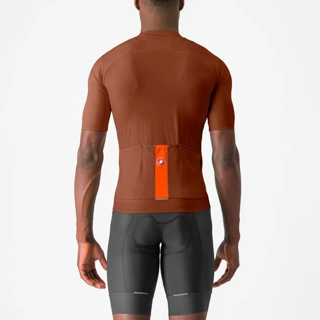 Castelli - tricou ciclism maneca scurta regular fit - Prologo Lite Jersey - 16-38 gr C - grena | portocaliu