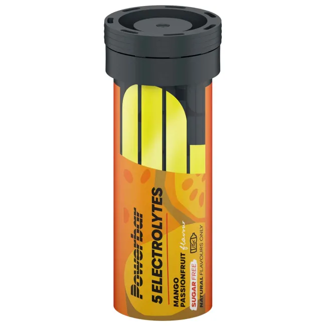 Powerbar - pastile efervescente hidratare si mineralizare 5 Electrolytes, aroma mango fructul pasiunii - cutie 10x 4.2g
