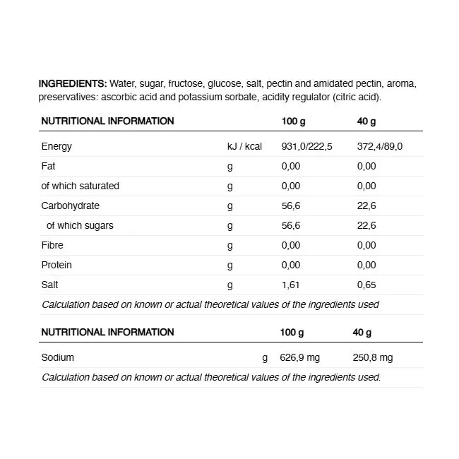 226ers - gel energie - consistenta de jeleu - Hydrajelly - Caramel - 40g